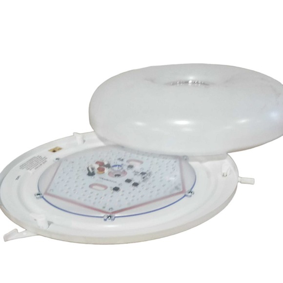 Lithonia Lighting FMKMRL 14" 4000K LED Low Profile, White w/ Chrome Inner Ring - Picture 2 of 3